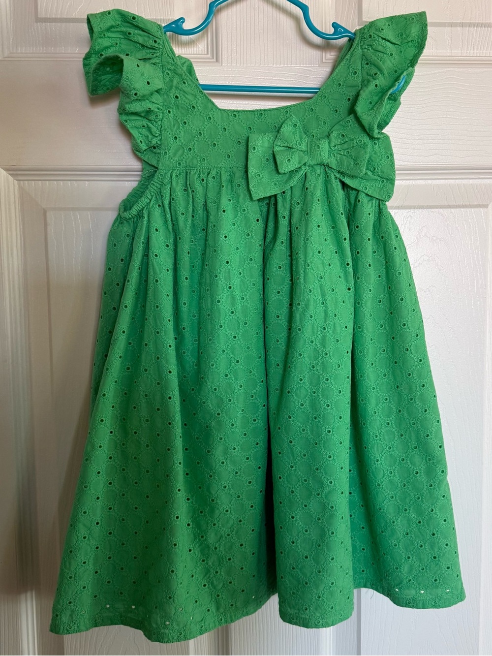 Tutto Piccolo Kelly Green Eyelet 
 Dress 6